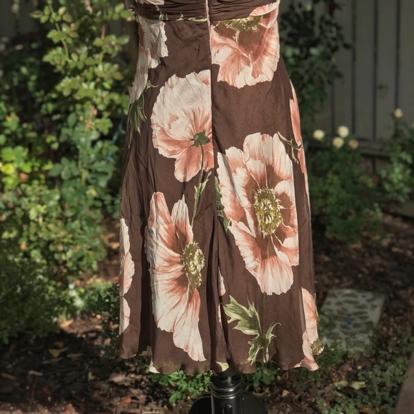 Carmen Marc Valvo Silk Floral Strapless Dress - Picture 4 of 5